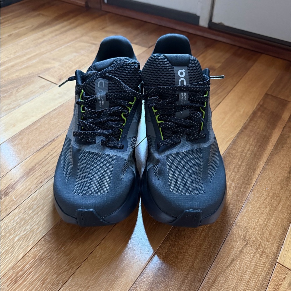 On Cloud Surfer Next Women’s Athletic Sneakers - Black with Subtle Lime Accents - Picture 3 of 6